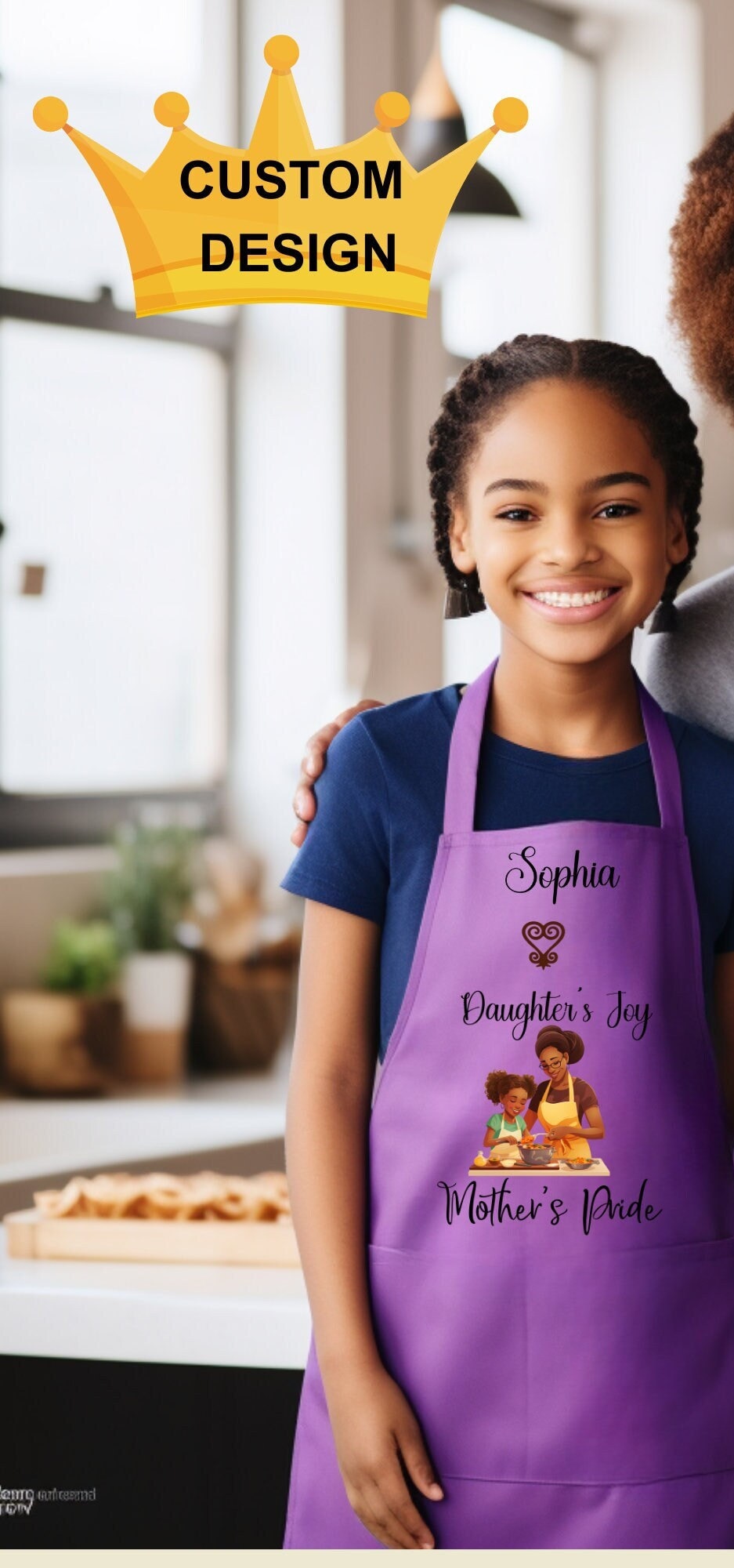 Matching Mother Daughter Apron Custom Family Apron Purple African ...