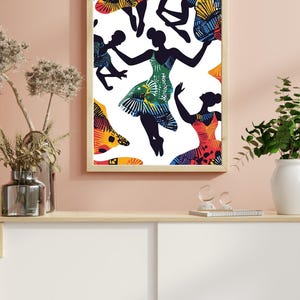 African American art Mural Canvas Art Stylish Accent for Black Girl Bedroom Painting Modern Airb wall art Housewarming Present Unique Gift