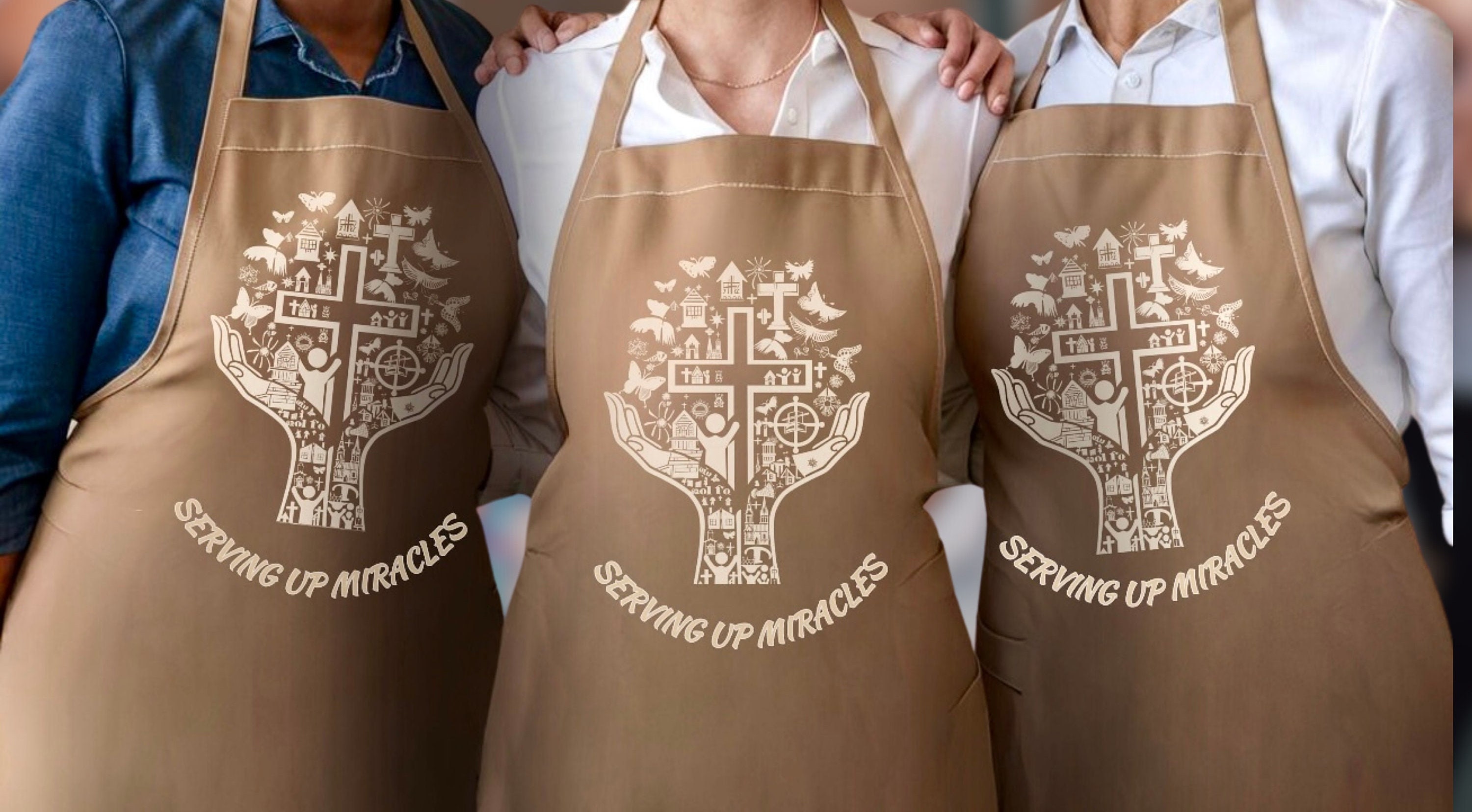 Religious Aprons Christian Gift Idea Personalized Church Apron Christian Catholic Women ...