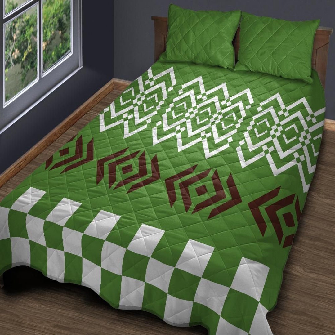 Green Quilt for Kid Bedding Green Dorm Comforter Ethnic Queen Modern Bedding Block Print King ...