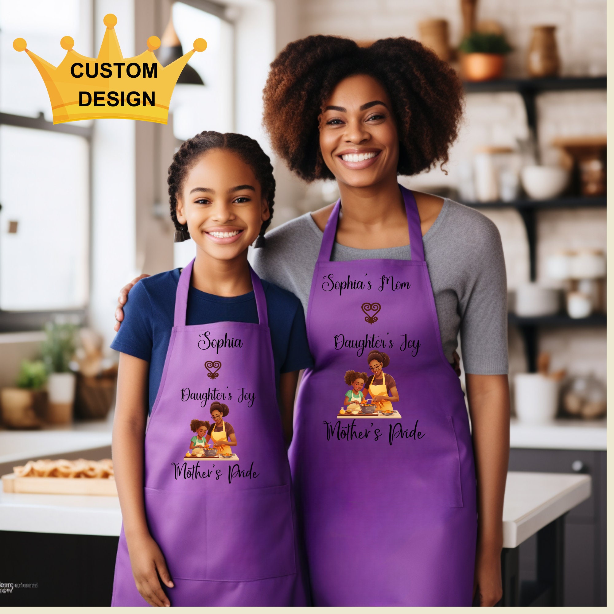 Apron Set Birthday Gift Mom and Daughter Baking Apron Personalized