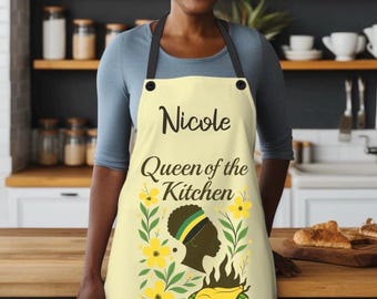 Personalized Jamaican Cooking Apron, Caribbean Gift for Her