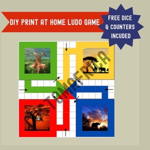 Summer Printable board game accessories for kid Ludo board game instant digital download game print at home board game activity printable