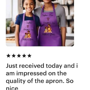 Apron set Birthday gift Mom and Daughter baking apron Personalized White Apron African Theme Cooking Apron Gift For Mom Custom Apron Set