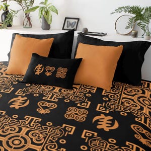 Fall bedding set moody comforter decor gift for him unique African King duvet gift idea African art comforter lightweight bed queen twin
