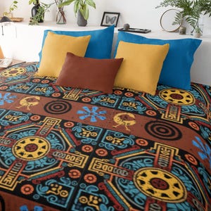 Brown comforter set queen  Africa bedding set pillow sham comforter set ethnic style African American bedding ethnic home decor