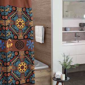 African shower curtain stylish bath decor modern melanin bathroom easy to clean shower drape waterproof guest bathroom shower curtain gift