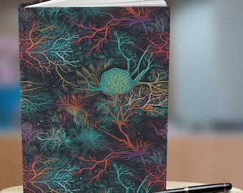 Cuaderno de tapa dura con líneas, diario de neurociencia, arte inspirador para el cerebro, diario de meditación e introspección, regalos para médicos y estudiantes de medicina