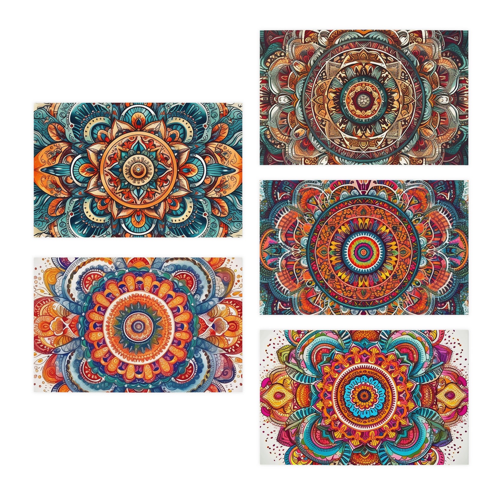 Greeting Cards With Vibrant Mandala Designs | 5 Unique Enchanting ...