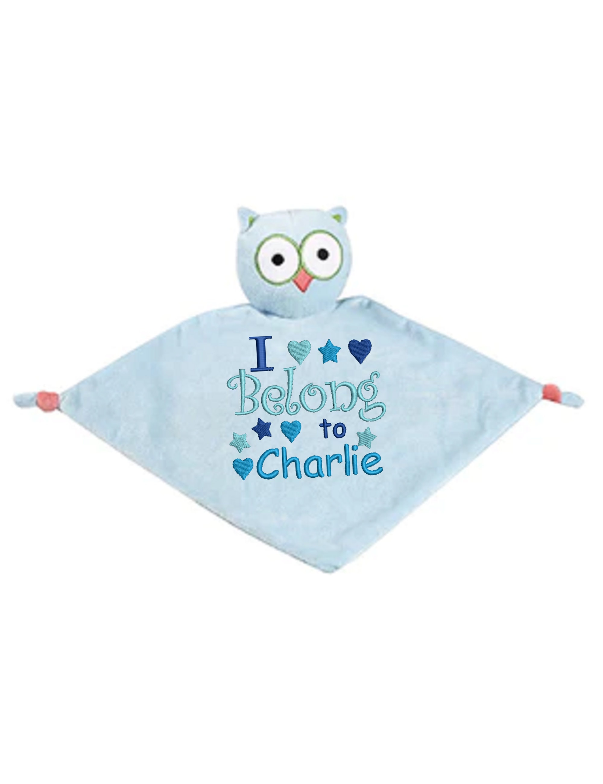 Embroidered Owl Baby Comforter: Personalized Plush Lovey
