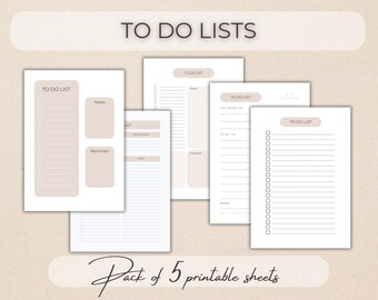 LISTAS DE TAREAS 5 listas de tareas estéticas para imprimir en diferentes formatos para tu preferencia personal, ¡imprímelas tantas veces como necesites y disfrútalas!