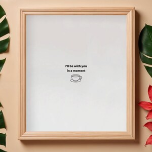 Minimalist Tea Cup Print: Home Decor, Waiting Room Art (Digital Download, Portrait)