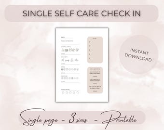 Hoja individual de control de autocuidado para uso diario. Incluye atención plena, ejercicio, estado de ánimo y gratitud. Todo en una hoja para imprimir desde casa.