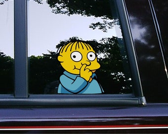 Ralph Wiggum Simpson Peeker Peeking | Car Decals | The Simpsons | Pop Culture | Laptop | Android | Tumblers | iPad | iPhone | Vinyl stickers