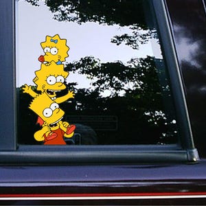 Bart, Lisa, Maggie Simpson Cute Peeker Peeking Car Decals the Simpsons ...