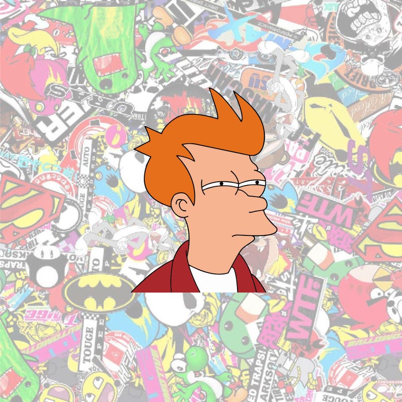 Fry Memes Peeking Peeker Funny Stickers Futurama Car Decals Tumblers