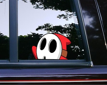 Shy Guy Peeker Peeking | Super Mario Bros | Video Game | Car Stickers | Car Decals | Phone | iPhone | iPad | laptop | Custom Vinyl Stickers