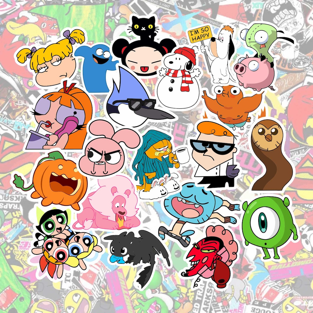 20 PCS Cartoon Characters Sticker Pack 3 Waterproof Weatherproof Car ...