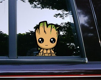 Baby Groot Peeker Gluren | Marvel's film | Disney| Bewakers van de Melkweg | Autostickers | iPhone | iPad | laptop | Aangepaste vinylstickers