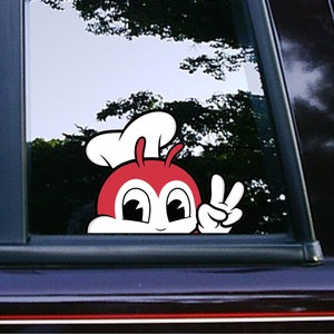 Jollibee Peace Peeker Peeking | Fast food | Memes | Car Decals | Macbook | Filipino Restaurant | Anime | iPad Stickers | Vinyl stickers