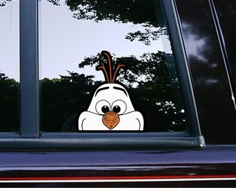 Olaf Peeker Peeking | Frozen Movie | Disney | Funny Cartoon | Car Decals | Phone | iPhone | iPad | laptop | Custom Vinyl Stickers