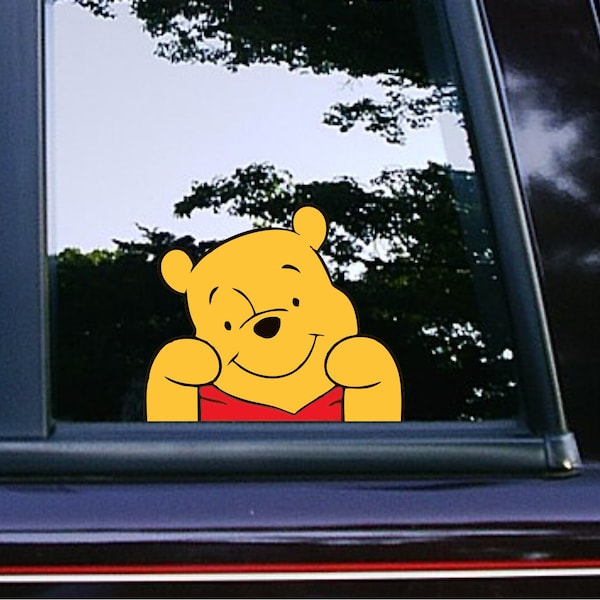 Winnie The Pooh Posing Peeker Peeking | Cute Bear | Disney | Classic Cartoon | Car Decals | Macbook | Android | iPad | Vinyl stickers