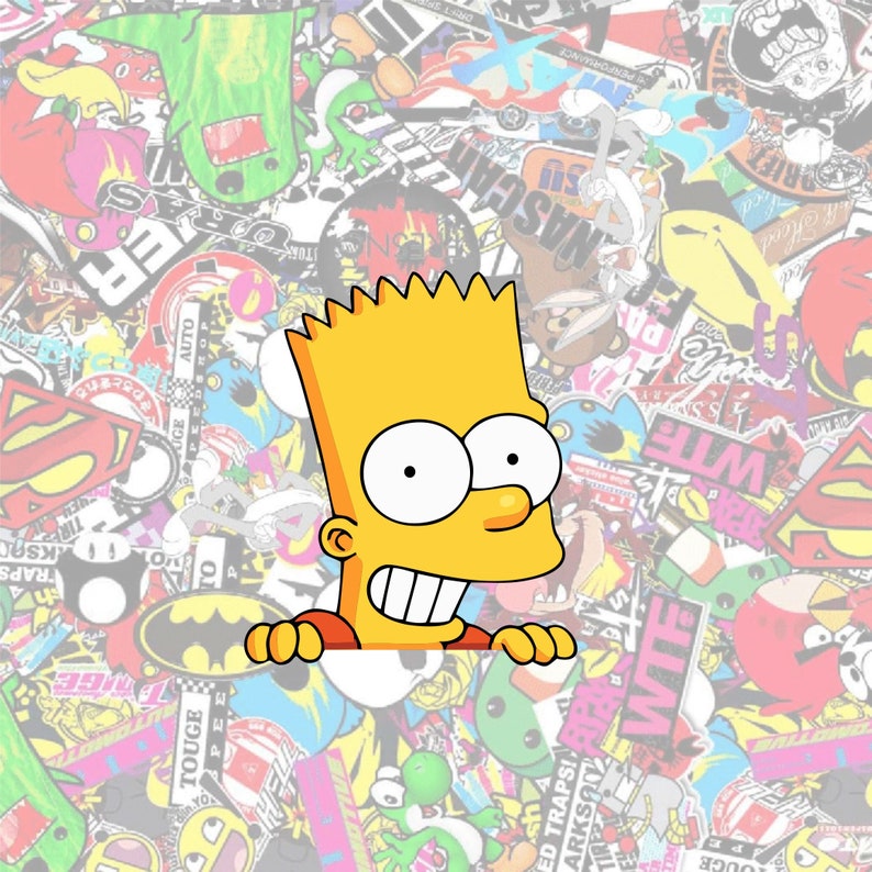 Bart Simpson Peeker Peeking Car Decals The Simpsons Pop Culture Laptop Android Tumblers iPad iPhone Vinyl stickers image 2