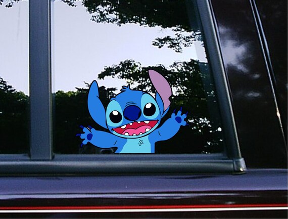 Cute Scary Stitch Peeker Peeking Lilo and Stitch Disney Classic Cartoon Car Decals MacBook Android iPad Vinyl Stickers Etsy UK