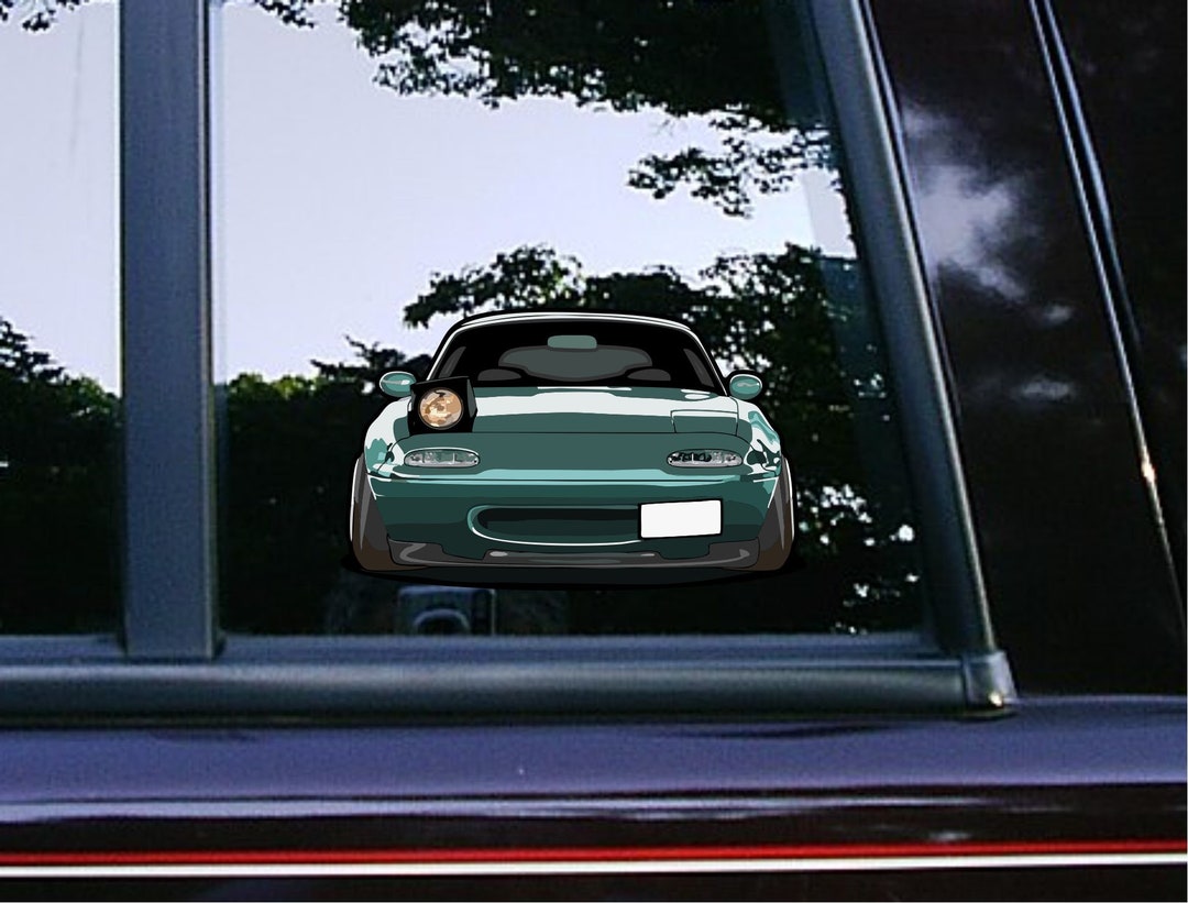 Miata Wink Car Decals MacBook Laptop Custom Stickers Tablet Journals