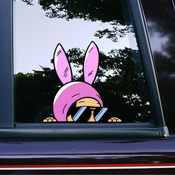 Louise w/ Glasses Peeker Peeking | Car Decals | Bob's Burger | Pop Culture | Laptop | Pink Bunny | Tumbler | iPad | iPhone | Vinyl Stickers