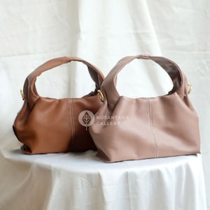 Nusantara Leah Cowhide Handbag, Genuine Leather Bag, Women&#39;s Shoulder Bag, Daily Sling Bag, Leather Bags