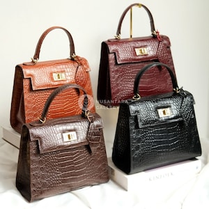 Nusantara Barbara Cowhide Handbag, Genuine Leather Bag, Top Handle Bag, Newest Women's Shoulder Bag, Daily Bag, Leather Bags