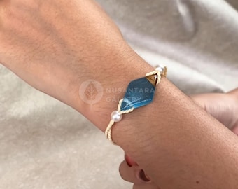 Nusantara Sofia Resin Bracelet, Handmade Beach Bracelet, Boho Bracelet, Gift for Her, Beach Surfer Bracelet