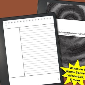 Kindle Scribe Cornell Notebook - Modello Kindle Scribe con collegamenti ipertestuali PDF, pagina dei contenuti, 80 pagine per appunti