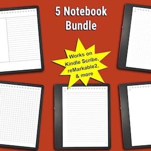 Kindle Scribe 5 Notebook Bundle: Single subject Cornell, Lined, Grid, Dot Grid, Blank (Hyperlinked PDF)