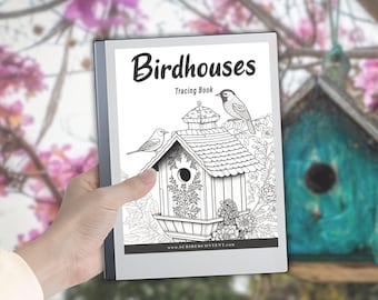 Libro de dibujo de casitas para pájaros para reMarkable 2: Actividad de arte con la naturaleza (Descarga en PDF)
