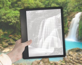 Cuaderno digital Kindle Scribe Waterfall Journal: Cuaderno de paisajes (descarga en PDF con hipervínculos)