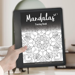 Kindle Scribe Mandala Tracing Book: 40 Calming Art Pages (Hyperlinked PDF download)