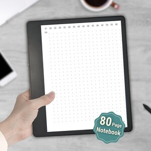 Kindle Scribe Dot Grid Notebook: Hyperlinked Contents & 80 Writing Pages (PDF Download)