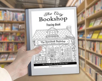 Plantilla para calcar de una acogedora librería para reMarkable 2: 40 páginas para colorear con temática literaria (descarga en PDF)