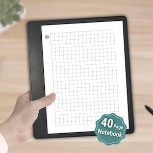 Raster Kindle Scribe-sjabloon: mini notitieboek van 40 pagina's (download met hyperlink)