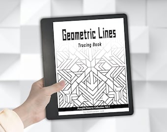 Geometric Lines Tracing Book for Kindle Scribe: 40 Pattern Coloring Pages (Hyperlinked PDF Download)