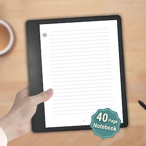 Lined Kindle Scribe Template: Mini 40 Page Notebook (Hyperlinked PDF Download)