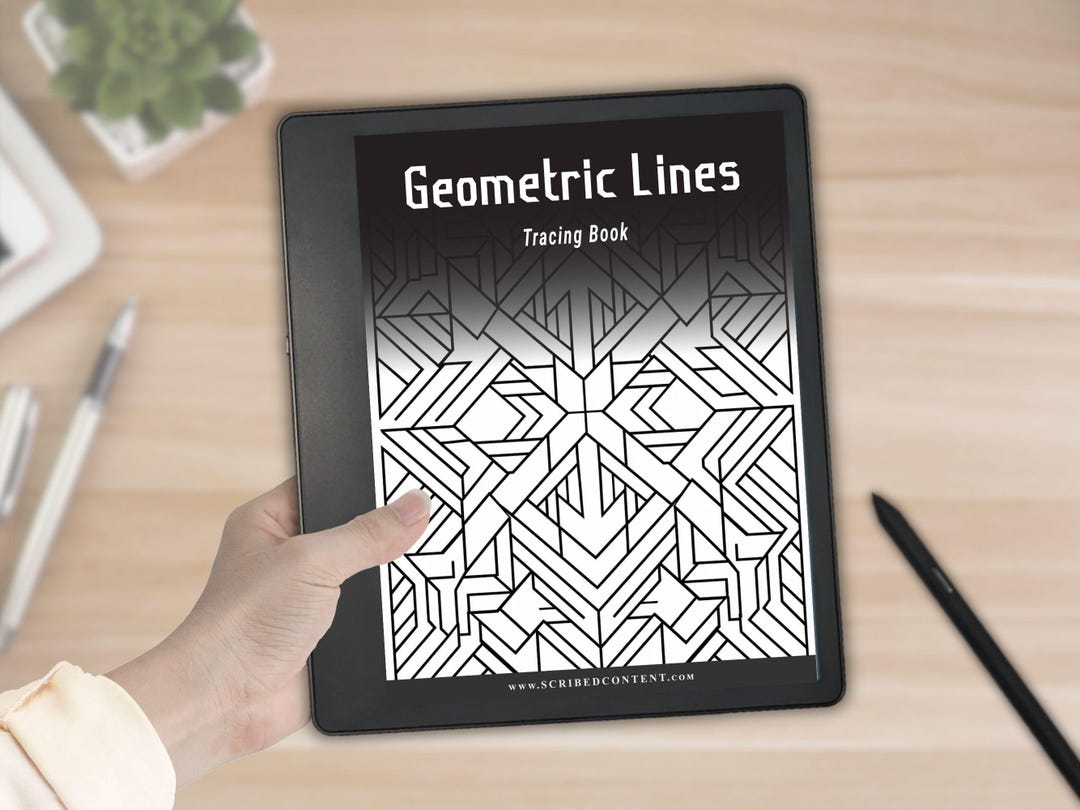 Geometic Lines Tracing Book for Kindle Scribe: 40 Pattern Coloring ...
