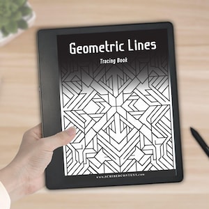 Geometrisk linjemålarbok för Kindle Scribe: 40 mönstermålarbilder (hyperlänkad PDF-nedladdning)