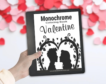 Dibujos para colorear de San Valentín para Kindle Scribe: 40 páginas de arte de corazones (descarga PDF con hipervínculos)