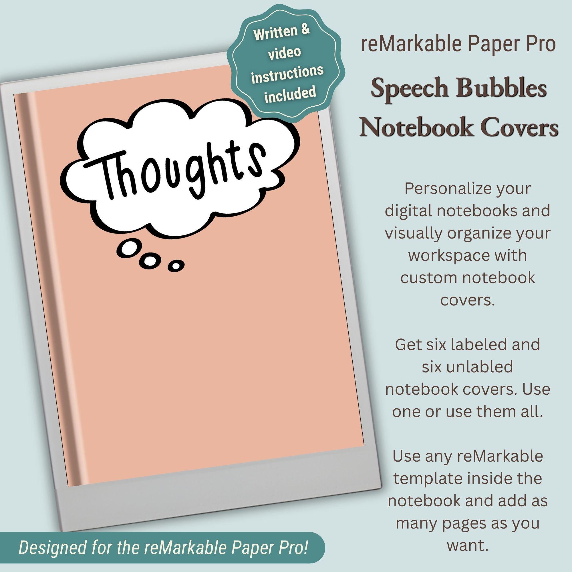 Note Notebook Bubbles Speech Bubble Notebook Covers for Remarkable Paper Pro (PDF Download ...