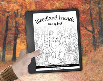 Plantilla para colorear de animales del bosque para Kindle Scribe: 40 páginas para colorear de animales de otoño (descarga en PDF con hipervínculos)