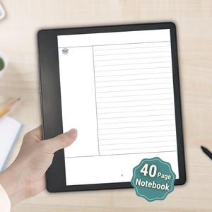 Cornell Notes Kindle Scribe Template: Mini 40 Page Notebook (Hyperlinked PDF Download)
