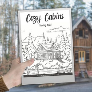Cabins Tracing Book: Mountain Scenes Digital Art for reMarkable Paper Pro (Hyperlinked PDF Download)